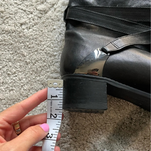 Stuart Weitzman boots Ranch Dressing Moto Ankle combat Boots black leather 7 - Picture 10 of 12